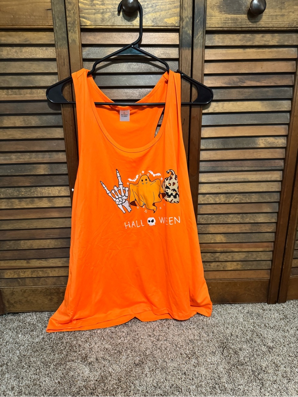 Orange Halloween Graphic Tank Top